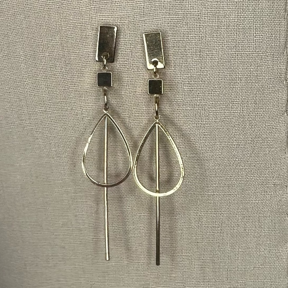 Gold color long earrings